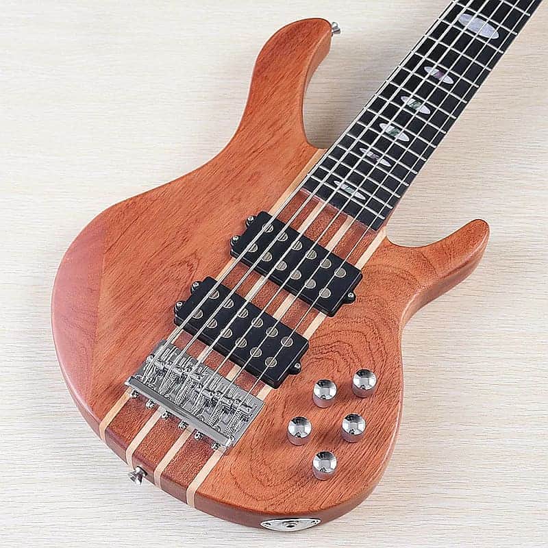 6 String Electric Bass, Sapele Wood Body, Maple Neck, 24 Frets Fretboard image 1