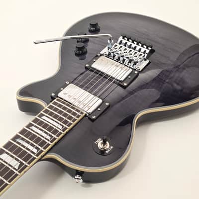 AL-3200MCC-P-27 Agile Special Edition Signature Guitar w/Floyd Rose Chris Poland Black Flame Baritone image 4