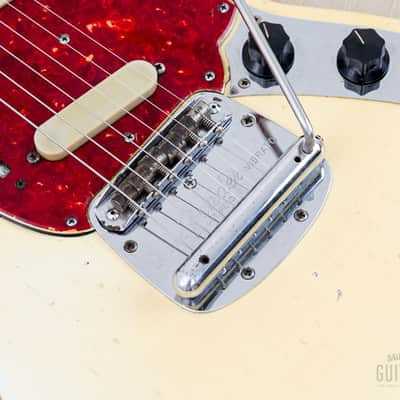1965 Fender Mustang Vintage Offset Guitar Olympic White w/ Case image 8