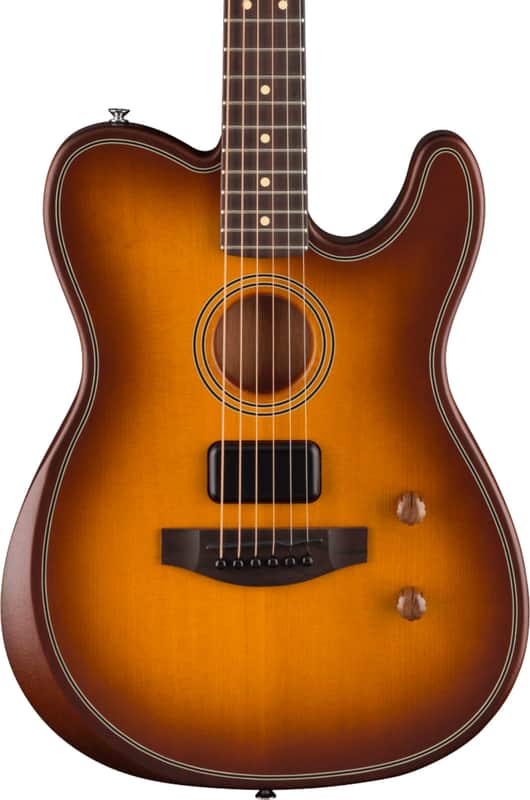 Fender Acoustasonic Standard Telecaster Acoustic-Electric Guitar, Solid Spruce Top, Honey Burst image 1