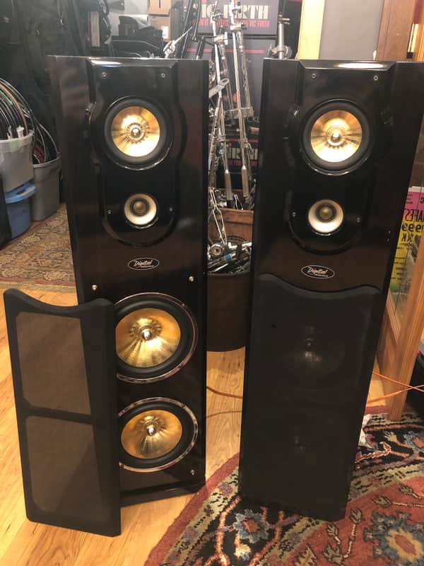 Digital Research PT-1100S Digital Three-Way/Four Speakers(pair for floor) 2000’s Glossy Dark Brown Wood image 1