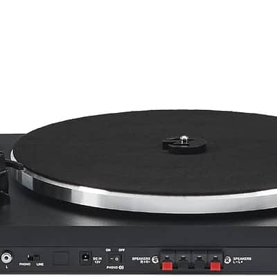 Crosley T150C-BK 2-Speed Bluetooth Turntable Record Player System with Weighted Tone Arm and Stereo Speakers - Black image 3