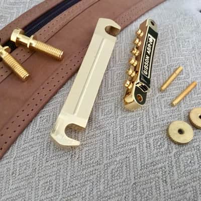Gibson PBBR-065 Historic Non-Wire ABR-1 Tune-O-Matic Bridge and Aluminum stop bar Tailpiece Gold -Combo image 3