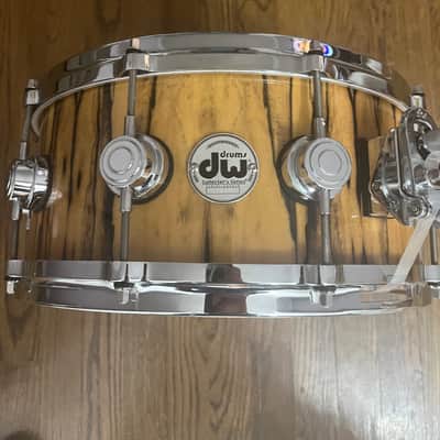 DW DW Collectors EXOTIC lacquer DIE CAST HOOPS 6”x14” Snare Drum - EXOTIC LACQUER IVORY EBONY image 1