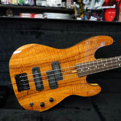 Schecter USA CUSTOM SHOP Michael Anthony Koa Top 4-String Electric Bass Guitar w/ Black Tolex Hard Case image 6