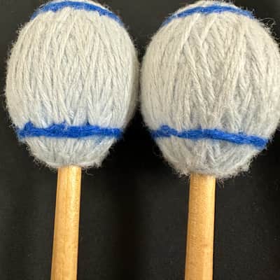 Vintage Mike Balter 17, Bass Marimba Mallets, Extra-Soft,  Light Blue, 1990s, Birch Handles - MINT image 4