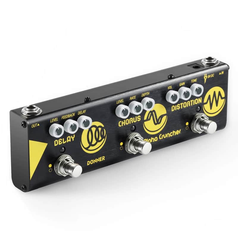 New Donner Multi Effects Pedal Delay Chorus Distortion With Adapter | Alpha Cruncher image 1
