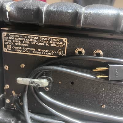 1969 Kustom K 200 Vintage Electric Bass Guitar Amplifier Head W/ 3X15" Cabinet Black Tuck & Roll image 9