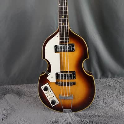 Greco Violin Bass Vintage - Sunburst Semi-Hollow Lefty image 2