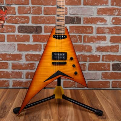 Jackson USA Custom Shop RR1 HS TOM Rhoads Flame Maple Slab Top Amber Lager Burst 2025 w/OHSC image 1