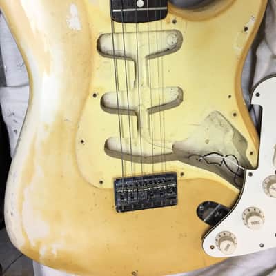 Fender Stratocaster 1975 - Olympic White to Creme HARDTAIL with rare rosewood fingerboard image 22