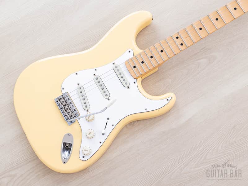 2016 Fender Yngwie Malmsteen Signature Stratocaster Yellow White w/ Seymour Duncan YJM & Tweed Case, Japan MIJ image 1