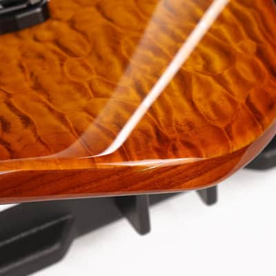 Charvel Custom Shop Style 2 7-String Masterbuilt Red Dave Quilt Maple Top Transparent Amber 2022 image 9