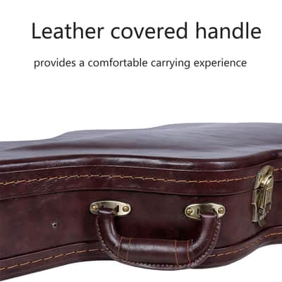 Crossrock CRW620D Acoustic Guitar Case, Universal Case for Martin Dreadnought & Gibson Acoustic, Wooden Case-Brown image 5