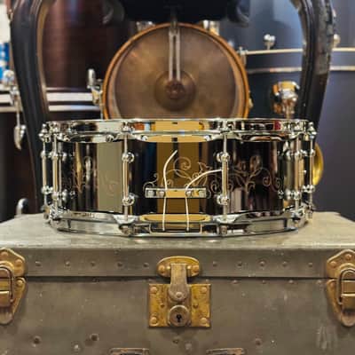 Walfredo Reyes Jr Collection Eccentric Systems 5x14 Black Nickel over Brass Snare Drum - Black Nickel Over Brass image 4