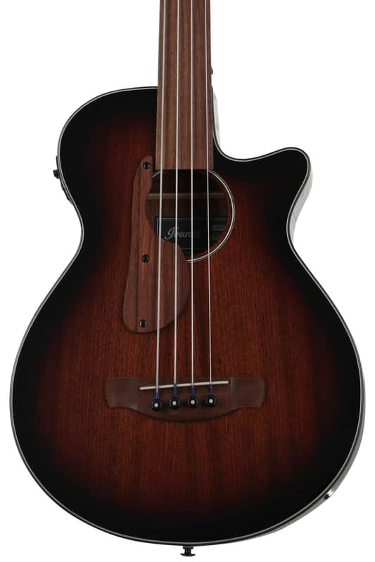 Ibanez AEGB24FE AEG Fretless Acoustic-electric Bass Guitar - Mahogany Sunburst image 1