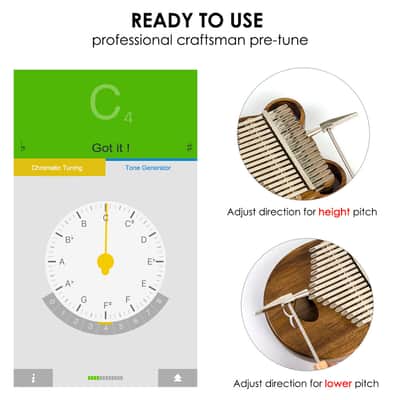 17 Keys Solid Walnut Kalimba Thumb Piano image 7