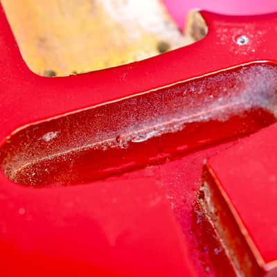 Vintage 1964 / 1965 Fender Stratocaster Project Body - Very Old Candy Apple Red Refinish - Pre-CBS SRV Strat Real Deal 1964 image 9