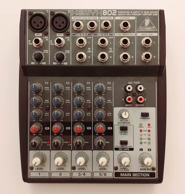 Behringer Xenyx 802 Premium 8-Input 2-Bus Audio Mixer - Complete In Box CIB image 1