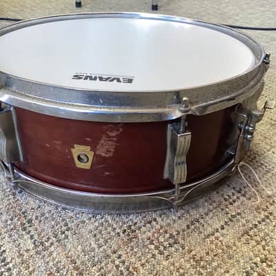 Ludwig No. 491 Pioneer 5x14" 6-Lug Snare Drum with Keystone Badge 1968 - 1969 - Mahogany Lacquer image 1