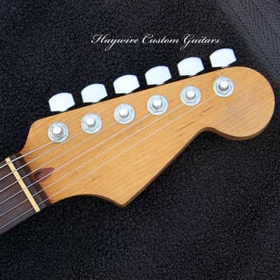920D Custom+ Triple Lollar Mini Humbuckers + Warmoth Roasted Maple Neck + 7Way Switching +Blue Shell Pickguard + Strat Body+ Fender Brushed Chrome Locking Tuners +Babicz "Full Contact Hardware"+ Stainless Steel Frets image 11