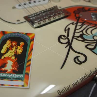 Jimi Hendrix Monterey Pop Custom Sticker - Fender Stratocaster Guitar image 2