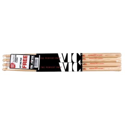 Vic Firth 5A Drum Sticks Hickory 4 Pairs With Coffin Stick Case Offer! image 3