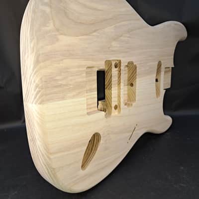 Unfinished Ash HxS guitar body - for Fender Strat Stratocaster neck Floyd Rose J2516 image 5