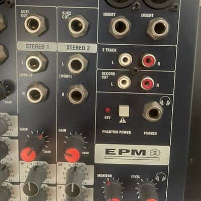 Soundcraft EPM-8 Multi-Format 8-Channel Mixer 2010s - Blue image 2