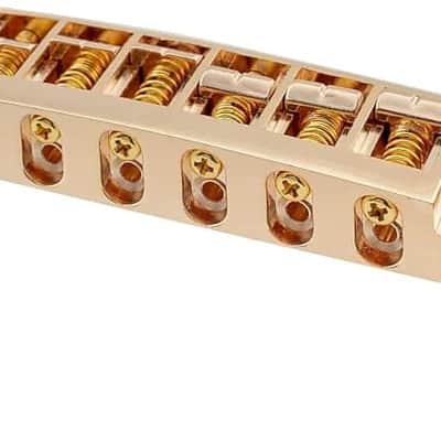 Pro 52.5mm (2-1/16 inch) String Spacing Tune-o-matic Pigtail Style Adjustable Wraparound Bridge Tailpiece for Epiphone Les Paul SG Style Electric Guitar, Gold image 1