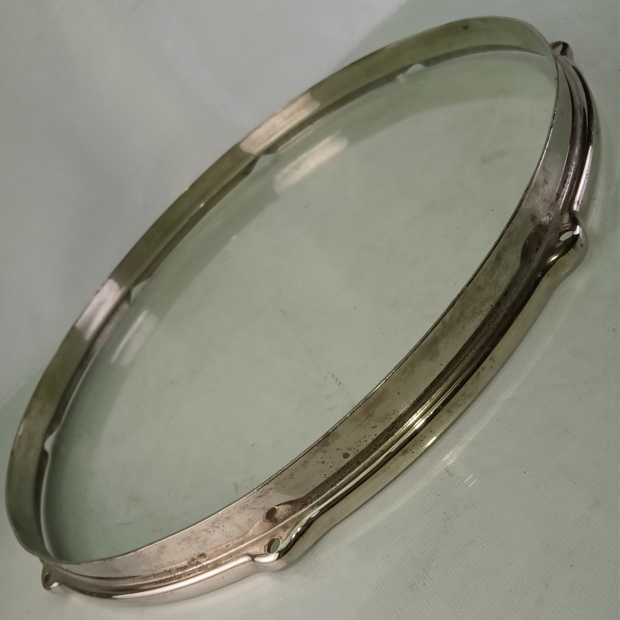 Leedy/Ludwig 15"Brass Double-Flange Snare Drum/Tom Rim/Hoop Stick-Chopper NOB US — main photograph