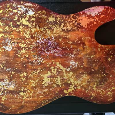 Telecaster Massa Guitar body – Gold Leaf-Abstract Impression image 5