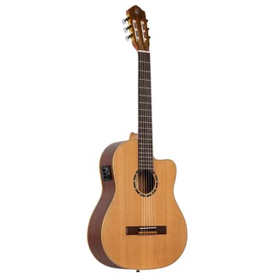 Ortega RCE131 Family Series Pro Solid Cedar Top Mahogany Neck Cutaway Nylon 6-String Classical Acoustic-Electric Guitar w/Gig Bag image 2