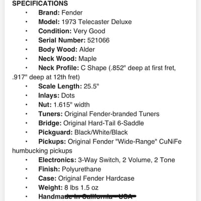Fender Telecaster Deluxe 1973 - Black image 25