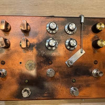 JAM Pedals Custom Multi-Pedal (2022) – Red Muck, Rattler, Lucydreamer, Dynassor + Boss TU-3 Tuner – Hand-Painted Steampunk – Original Wooden Case image 11