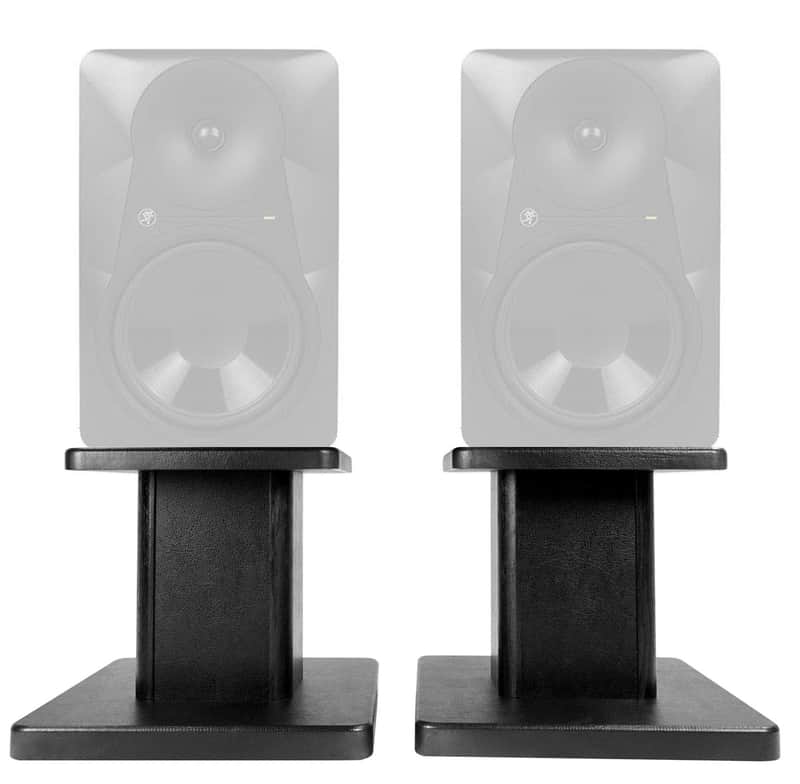 Rockville 8” Black Studio Monitor Speaker Stands For Mackie MR824 Monitors image 1