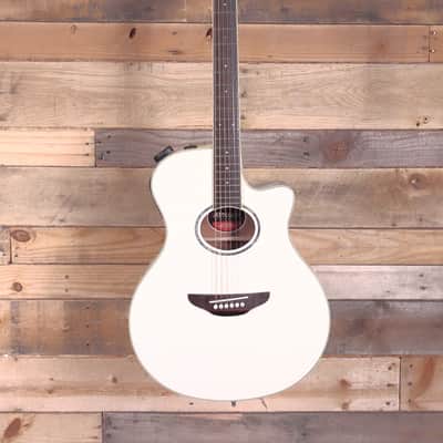 Yamaha APX600 Thinline Acoustic/Electric Guitar Vintage White w/ Gigbag "Good Condition" image 4