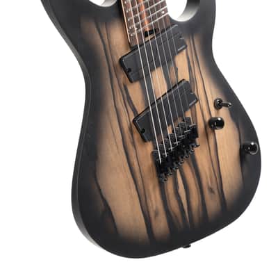 Cort KX507MS-NBB KX Series Pale Moon Ebony Top Mahogany Body Maple & Purple Heart 5-Ply Laminated Neck 7-String Multiscale Electric Guitar image 1