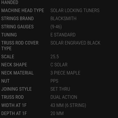 Solar Guitars GC1.6T-RSB - Brushed Matt Black image 11