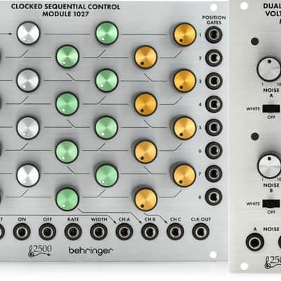 Behringer Clocked Sequential Control Module 1027 8-step Sequencer Eurorack Module  Bundle with Behringer 1016 Dual Noise / Random Voltage Generator Eurorack Module image 1