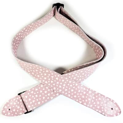 Pink Heart Leather Premium Leather Guitar Strap-Hearts Pink Leather Guitar Strap-100% Leather Guitar Strap- Acoustic, Electric Bass Guitars image 5