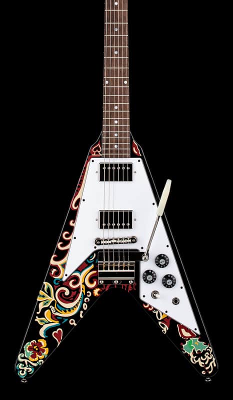 Epiphone Jimi Hendrix Signature "Love Drops" Flying V - Ebony #31003 image 1