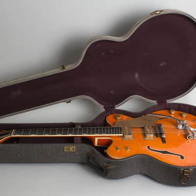 Gretsch Model 6120 Chet Atkins Hollowbody Thinline Hollow Body Electric Guitar (1965), original grey hard shell case. image 10