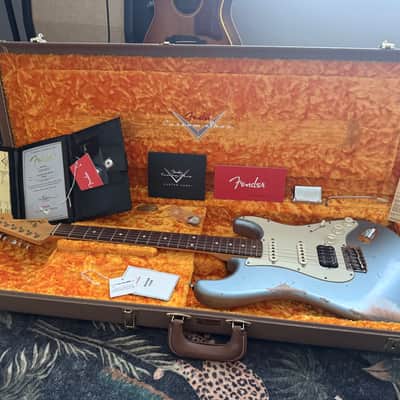 Fender Custom Shop ‘62 Stratocaster Heavy Relic HSS 2021 - Ice Blue Metallic image 7