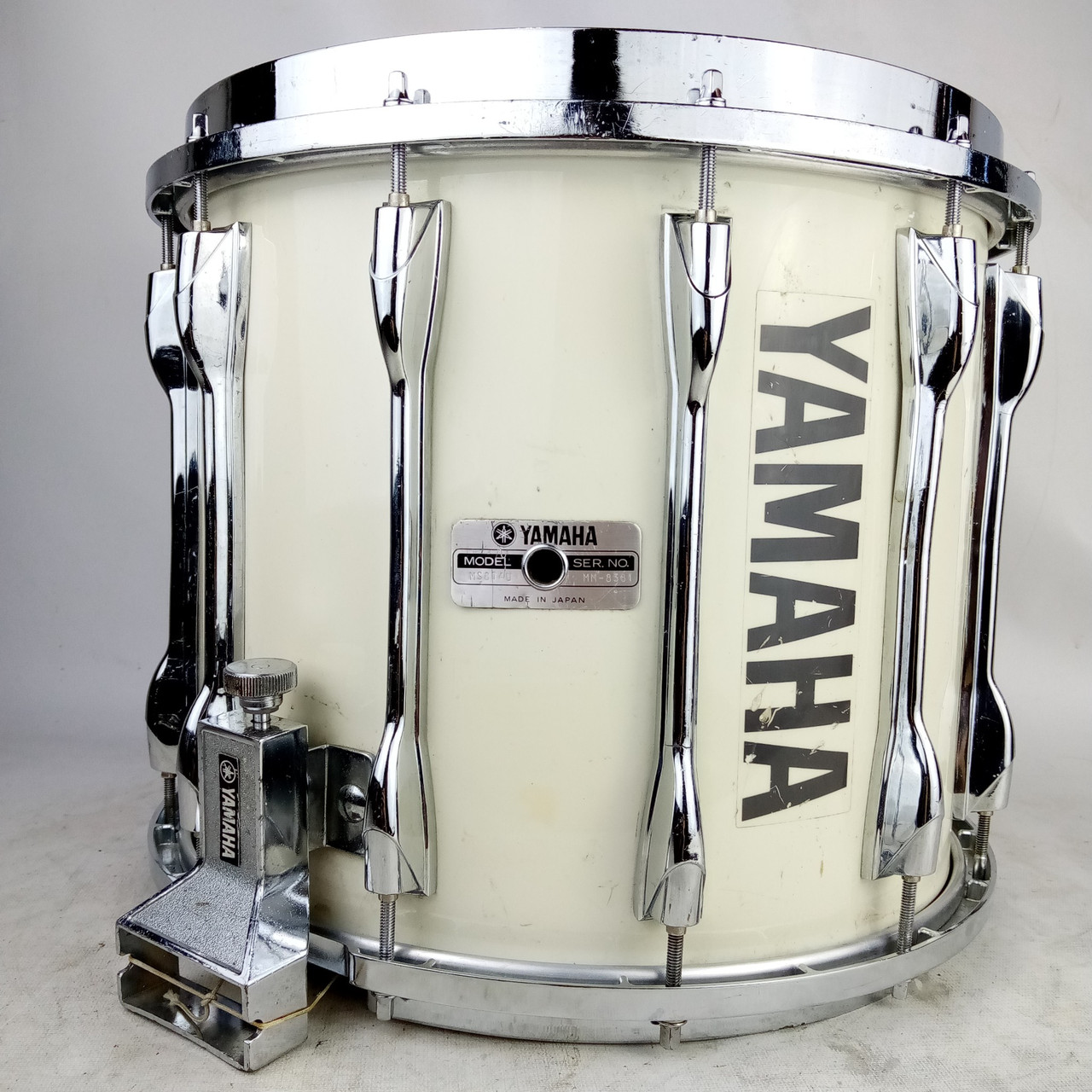 Yamaha 12x14" 814U Tour Custom Marching Snare Drum White Japan Die-Cast Rim 80s — main photograph
