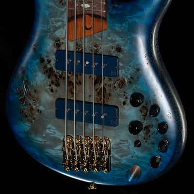 Ibanez Prestige SR6605 5-string Bass Ghost Fleet Blue Burst (107) image 1