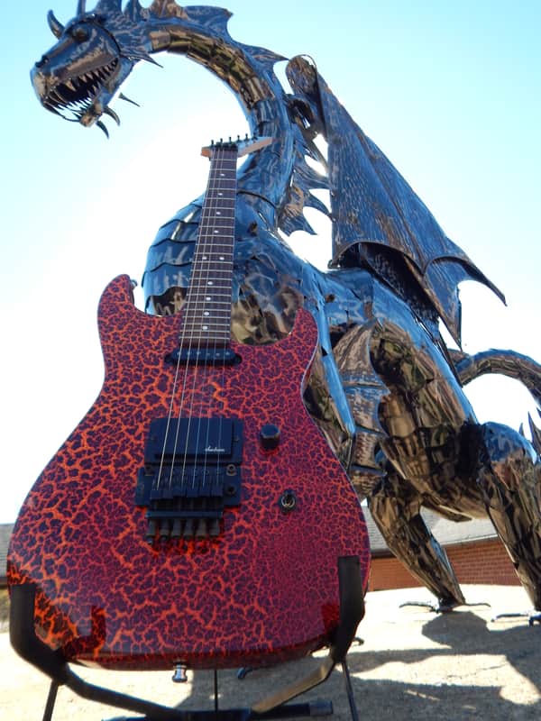 Jackson Dinky 1988 Fire Lava Crackle Signed By Grover OHSC image 1