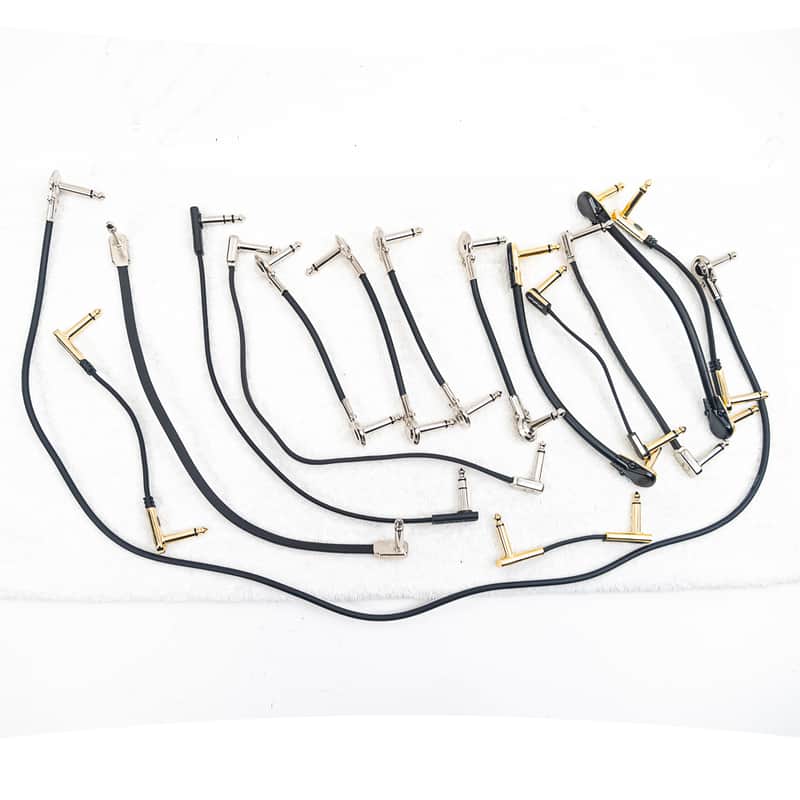 Lot of 16 Flat Head 1/4" Patch Cables – Rockboard & Similar Low-Profile image 1