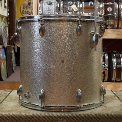 1970s Slingerland Gene Krupa Deluxe Outfit in Sparkling Silver Pearl 14x20 9x13 16x16 image 8