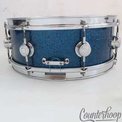 George Way 14x5"Blue Sparkle Aristocrat Snare Drum COB Brass Rims Camco Geo RARE image 7